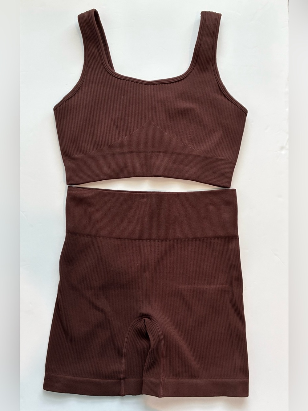 HeathYoga Workout Sports Bra and Shorts Set Ribbed Size Medium